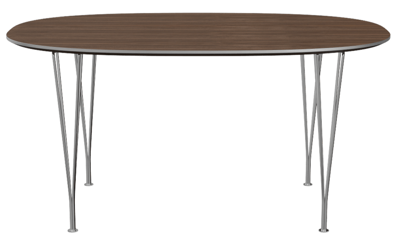 Superellipse™ Dining Table - Fritz Hansen - Table + Task - Clear Lacquered Walnut - Chromed Steel - HORNE