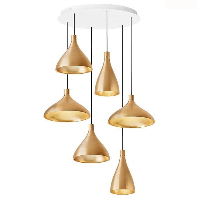 Swell Chandelier - Pablo Designs - Chandeliers - Set of 3 - White/Brass - HORNE