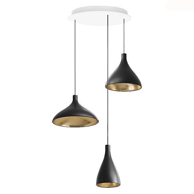Swell Chandelier - Pablo Designs - Chandeliers - Set of 3 - White/Brass - HORNE