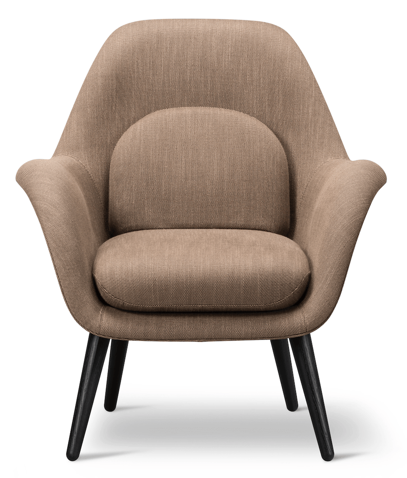 Swoon Lounge Petit Wood Base - Black Lacquered Oak - Fredericia - Chairs - Harald 343 - HORNE