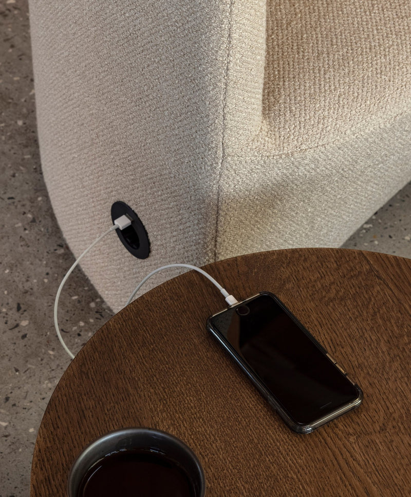 Tearoom Lounge Chair, High Back - Audo Copenhagen - Chairs - Boucle 02 - With Power Outlet - HORNE