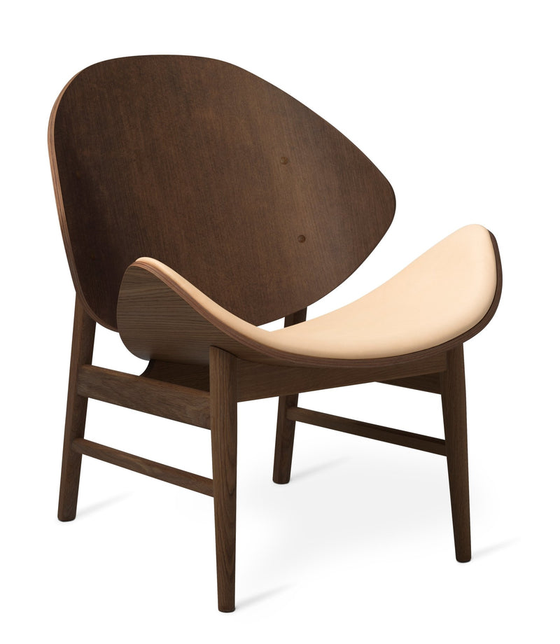 The Orange Lounge Chair - Upholstered Seat - Warm Nordic - Chairs - Black Leather/ Smoked Oak - HORNE