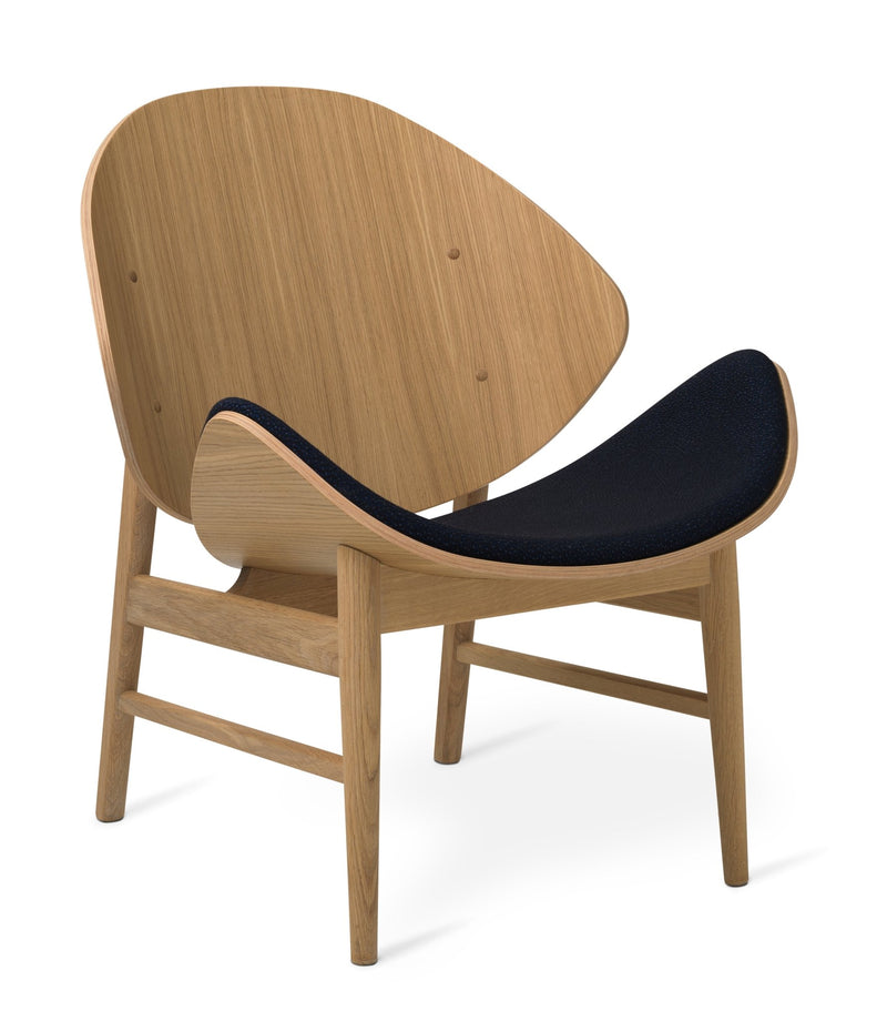 The Orange Lounge Chair - Upholstered Seat - Warm Nordic - Chairs - Black Leather/ Smoked Oak - HORNE