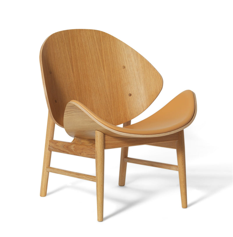 The Orange Lounge Chair - Upholstered Seat - Warm Nordic - Chairs - Black Leather/ Smoked Oak - HORNE