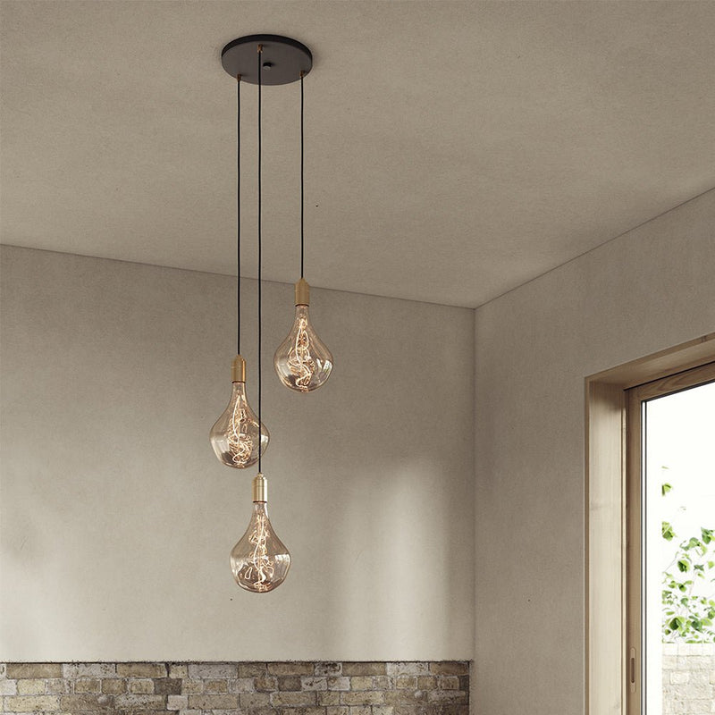 Triple Pendant - Tala - Black - Brass - Sphere IV - HORNE