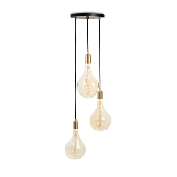 Triple Pendant - Tala - Black - Brass - Voronoi II - HORNE