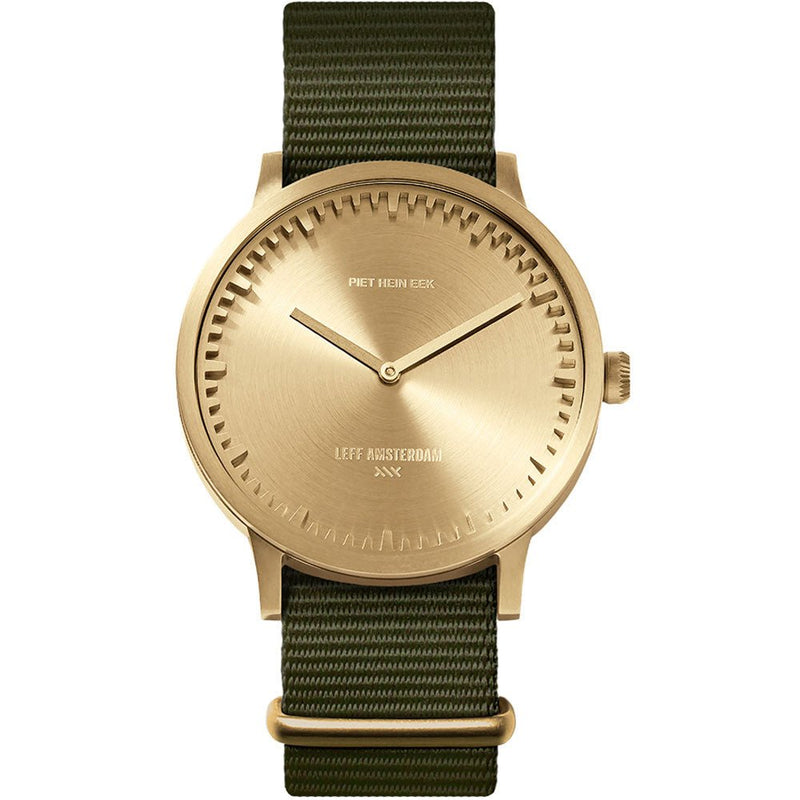 Tube Watch T40 - Leff Amsterdam - Clocks + Watches - Black Face - Green Nato Strap - HORNE