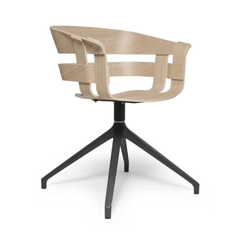 Wick Chair - Design House Stockholm - Chairs - Oak Seat/Grey Swivel Base - Add Anthracite Seat Cushion - HORNE