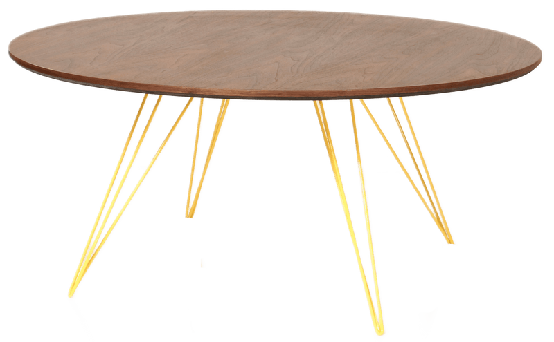 Williams Coffee Table - Small Circle - Tronk - Tables + Desks - Walnut - Brassy Gold - HORNE
