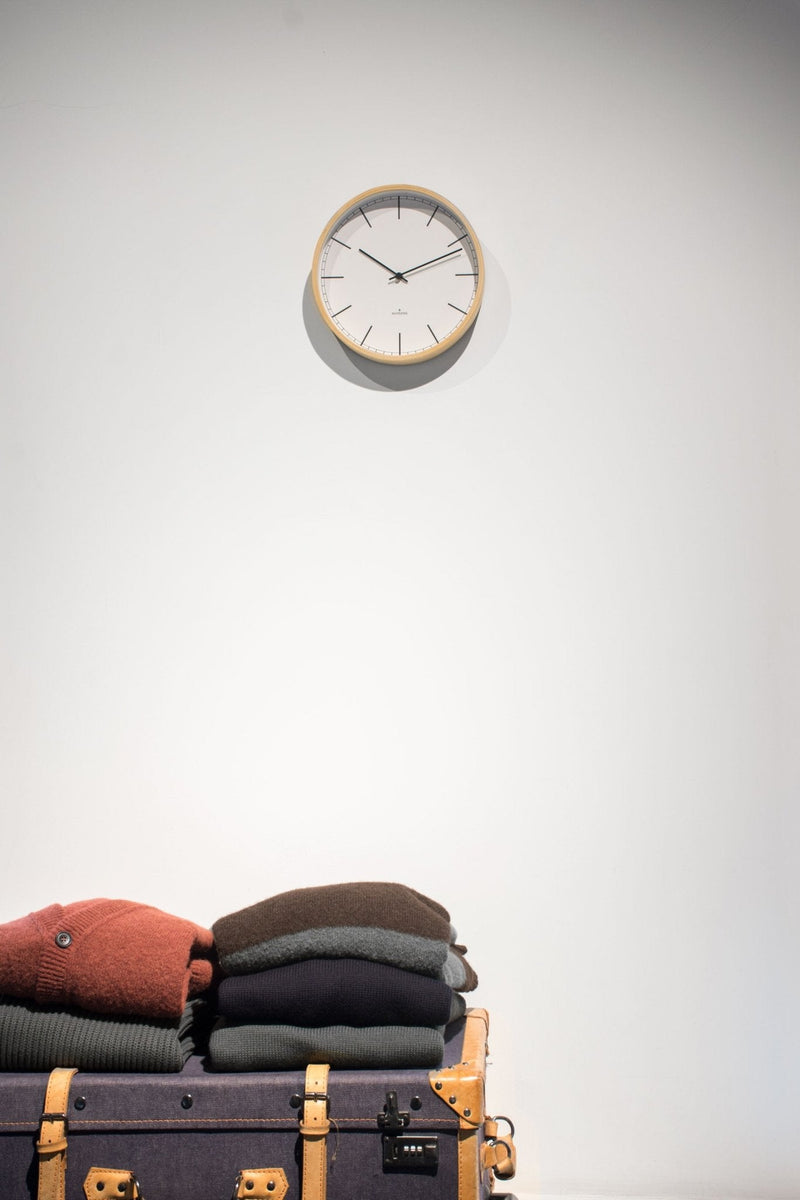 Wood25 Wall Clock - Pine Wood - Huygens - Clocks - White Index - HORNE