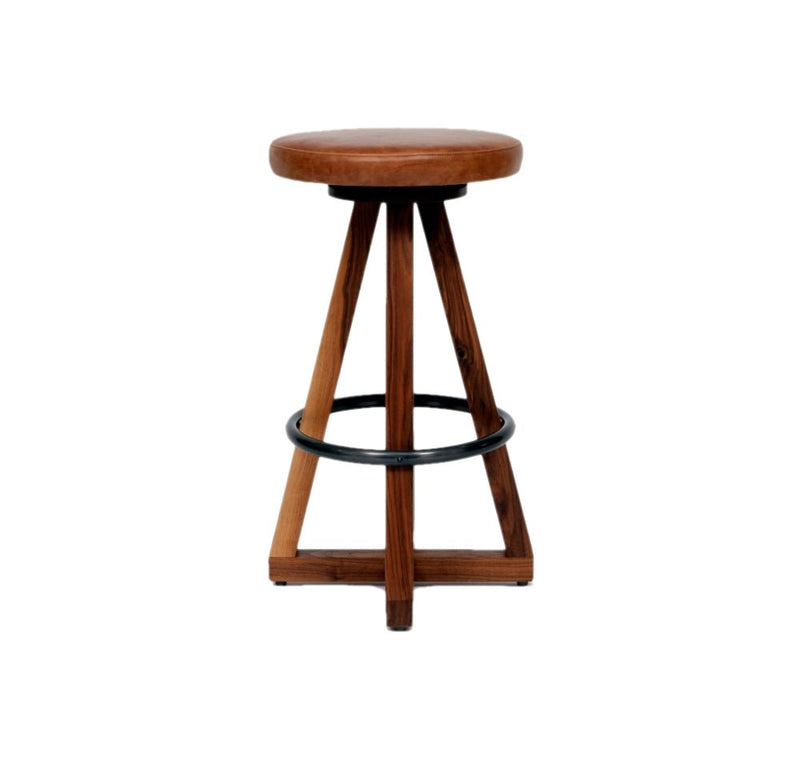 X3 Stool - Artless - Stools + Benches + Ottomans - Walnut - Blackbean - Blackened Steel - HORNE